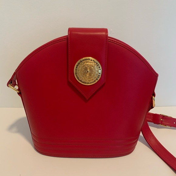 Yves Saint Laurent Aztec Medallion Red Leather Kelly Bag 1990s - Picture 2 of 8